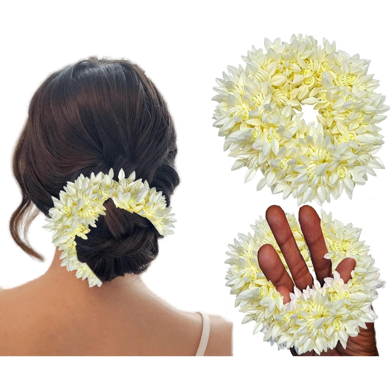 

@ Artificial Mogra Gajra For Hair Rubber Band White Color 30gm Zr-2981-60%Off
