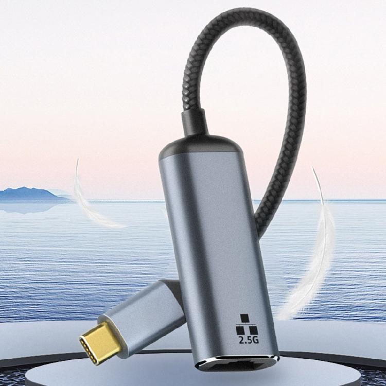 USB Type C to Rj45 2500Mbps External Gigabit Ethernet Adapter USB3.1 to Rj45 Converter with 15CM Cable