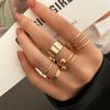 5PCS Elegante Vintage Silber Einstellbare Frauen Finger Nette Liebe Schmuck Hochzeit Party Geschenk für Mädchen Mode Hohl Herz ring Set