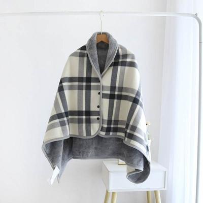 Keep Warm Wearable Shawl Blanket Flannel Lazy Casual Office Blanket for Women and Office Use