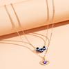 Personalized Fashion Turkish Blue Eye Necklace European and American New Devil's Eye Beaded Oil Palm Necklace