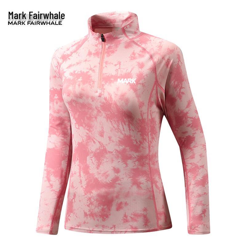 MARK FAIRWHALE Men s Half-Zip Ice Silk Tie-Dye Long Sleeve T-Shirt M