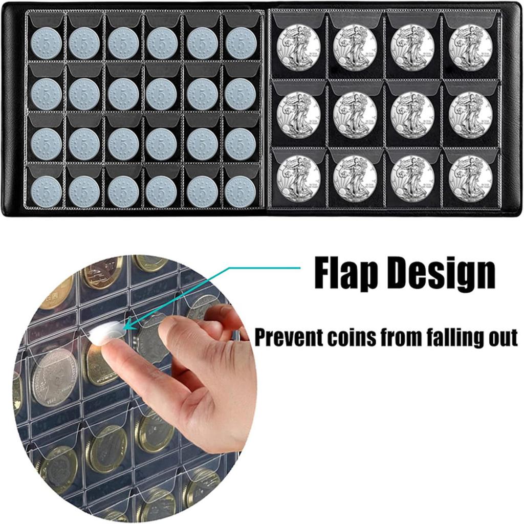Pockets Album for Coins Collection Book Home Decoration Photo Album Coin Album Holders Collection Book Scrapbook