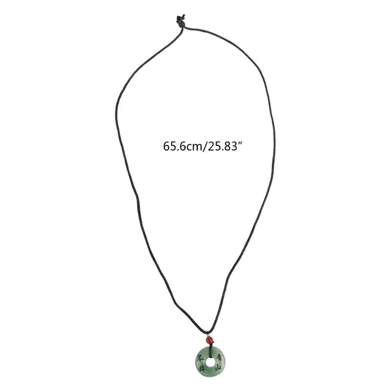 Traditional Chinese Character Good Luck Pendant Necklace Adjustable Rope Peace Buckle Pendant Clavicle Chain Jewelry