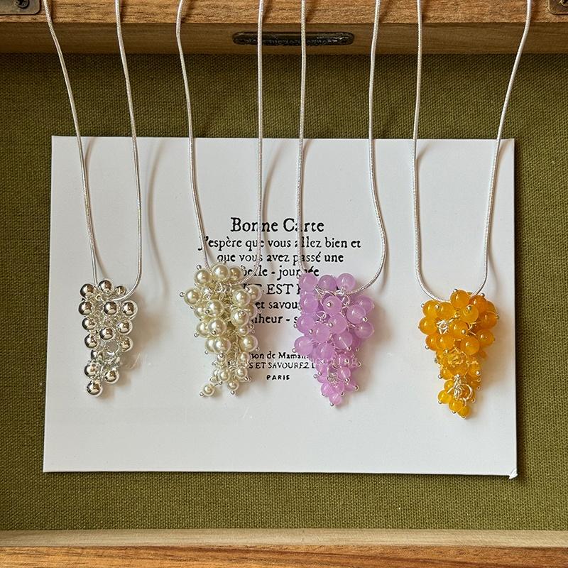 Women's Long Adjustable Ape Bead Nelace Faionable Korean Sle Ins Versatile Clavicle Chain Accory Fre Outlined