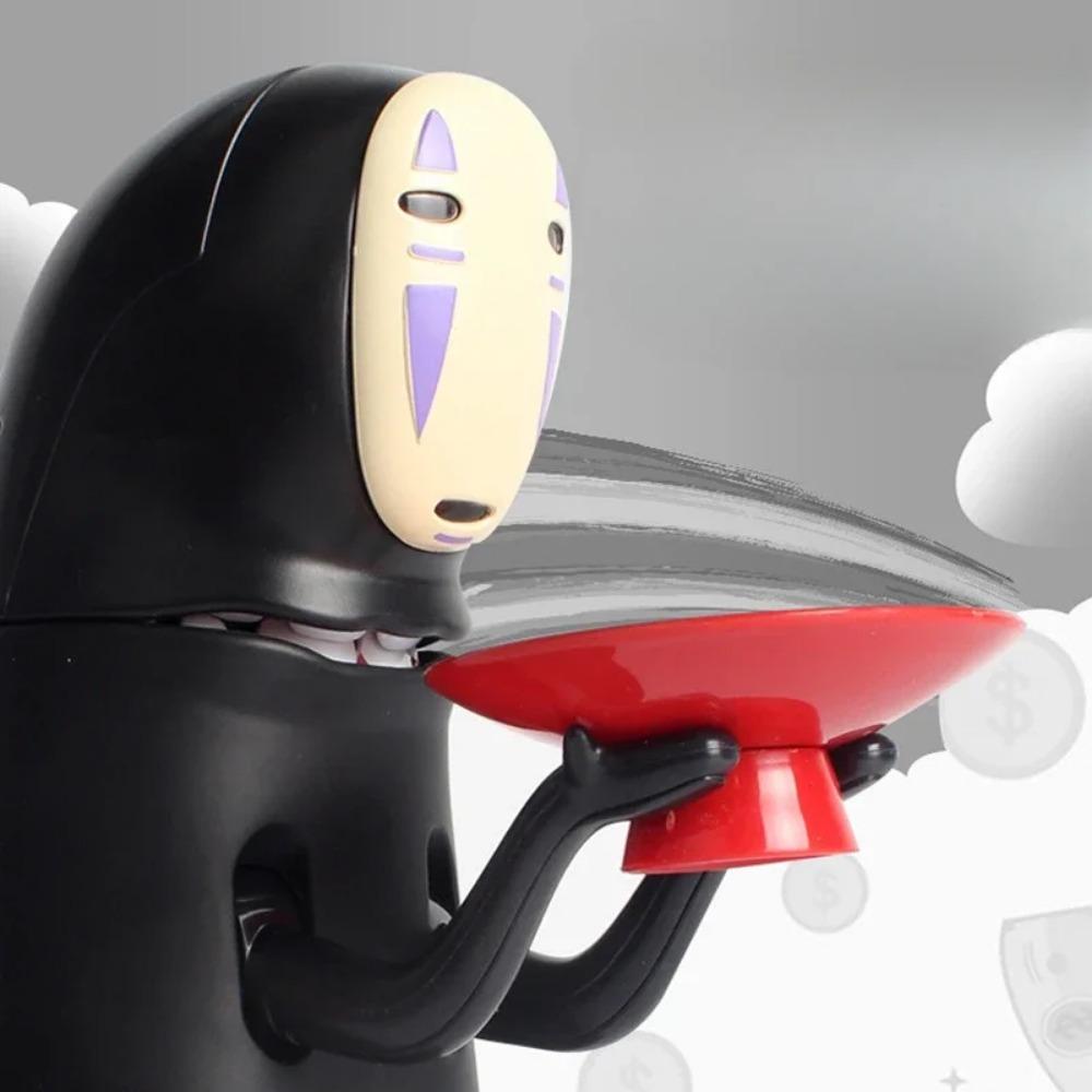 Człowiek bez twarzy Anime Figurka Skarbonka Figurka Automatyczna Moneta Zjadacz Kolekcjonerski Model Dekoracja Biura Zabawki Prezenty Dla Dzieci