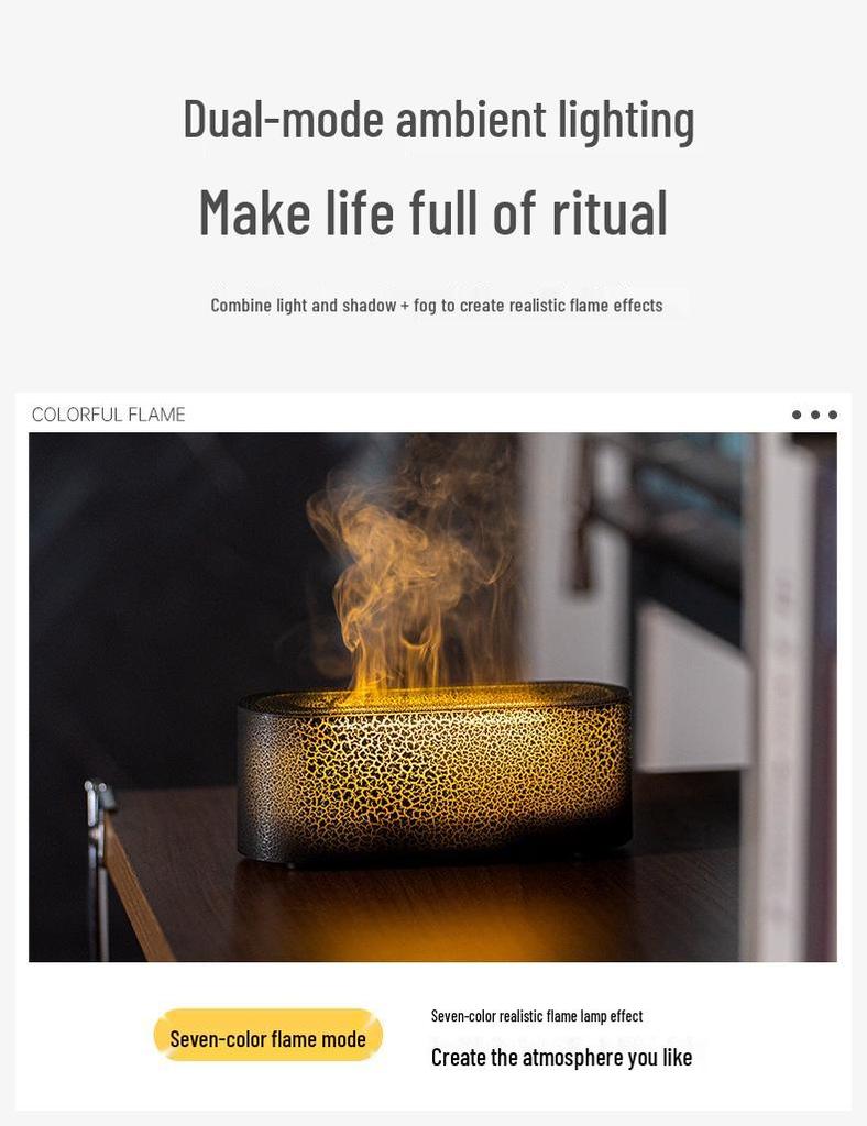 2025 Colorful Flame Aroma Diffuser USB Desktop Light & Humidifier