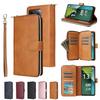 Suitable for Redmi Note13Pro Mobile Phone Leather Case, Redmi Note3 Solid Color Nine-card Zipper Wallet Protective Case