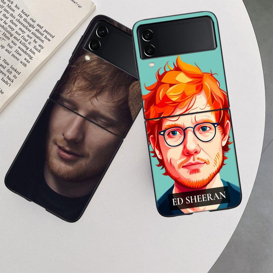 Ed sheeran Singer Phone Case For Samsung Z Flip 7 6 5G Galaxy Z Flip 5 4 3 Black Hard Cell Cover Luxury PC Shell Coque