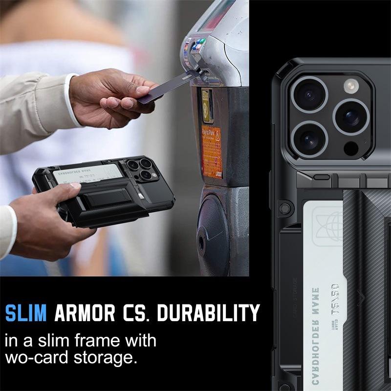 Cross-border Apple 13 Mobile Phone Case 16Pro Side Sliding with Bracket Card Advanced Feeling Iphone15 Hard Shell 4