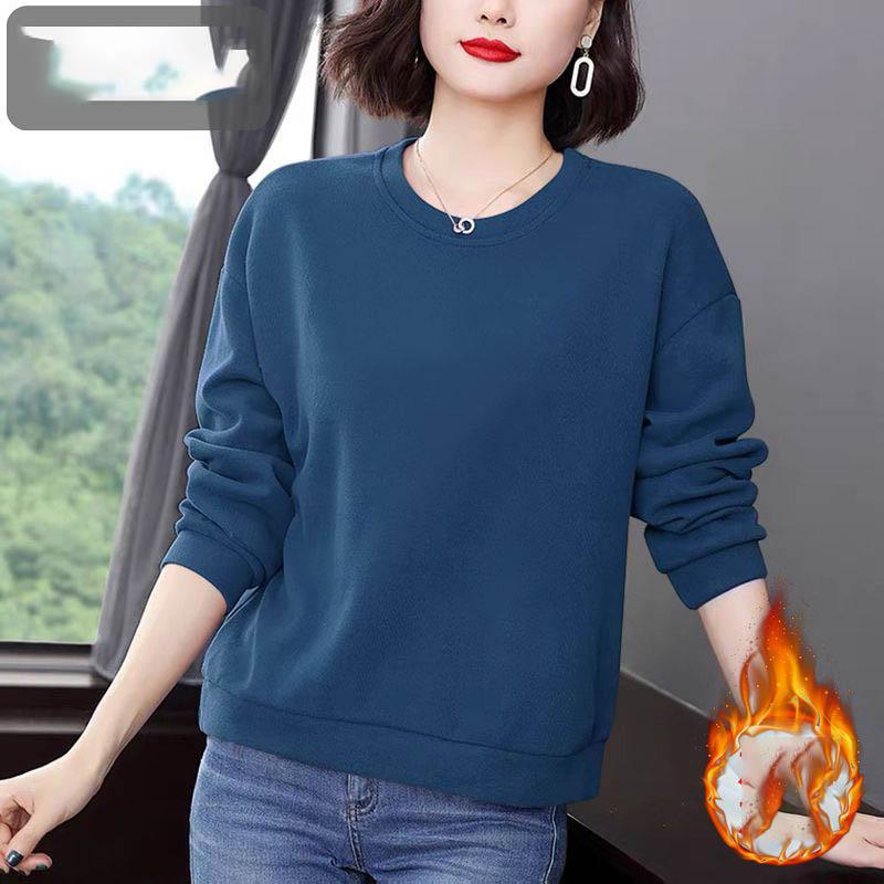 Casual Autumn/Winter Women's O-Neck Printing Fashion All-match Loose Long Sleeve Pullovers Sweatshirts Tops