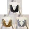 Crop Top Senza Maniche con Paillettes Metalliche per Moda Nightclub Donna Estate
