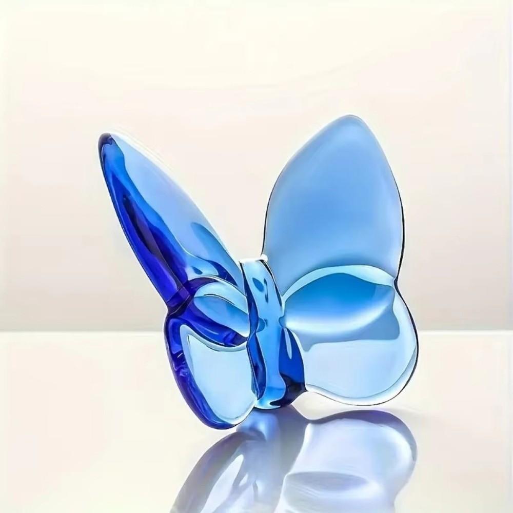 Glass Butterfly Figurine Mini Table Ornaments Elegant Desktop Decoration  Craft Collection