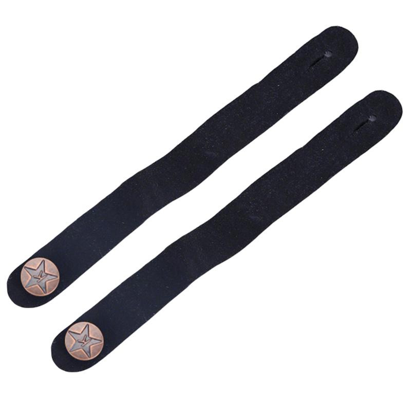 2 Stück/Packung Gitarrenkopfplatten-Gurtband-Krawatte Braun Schwarz Verfügbar Einfache Anwendung Gitarren Ukulelen Bass Halsgurt PU-Leder Sichere Verriegelung ZYF