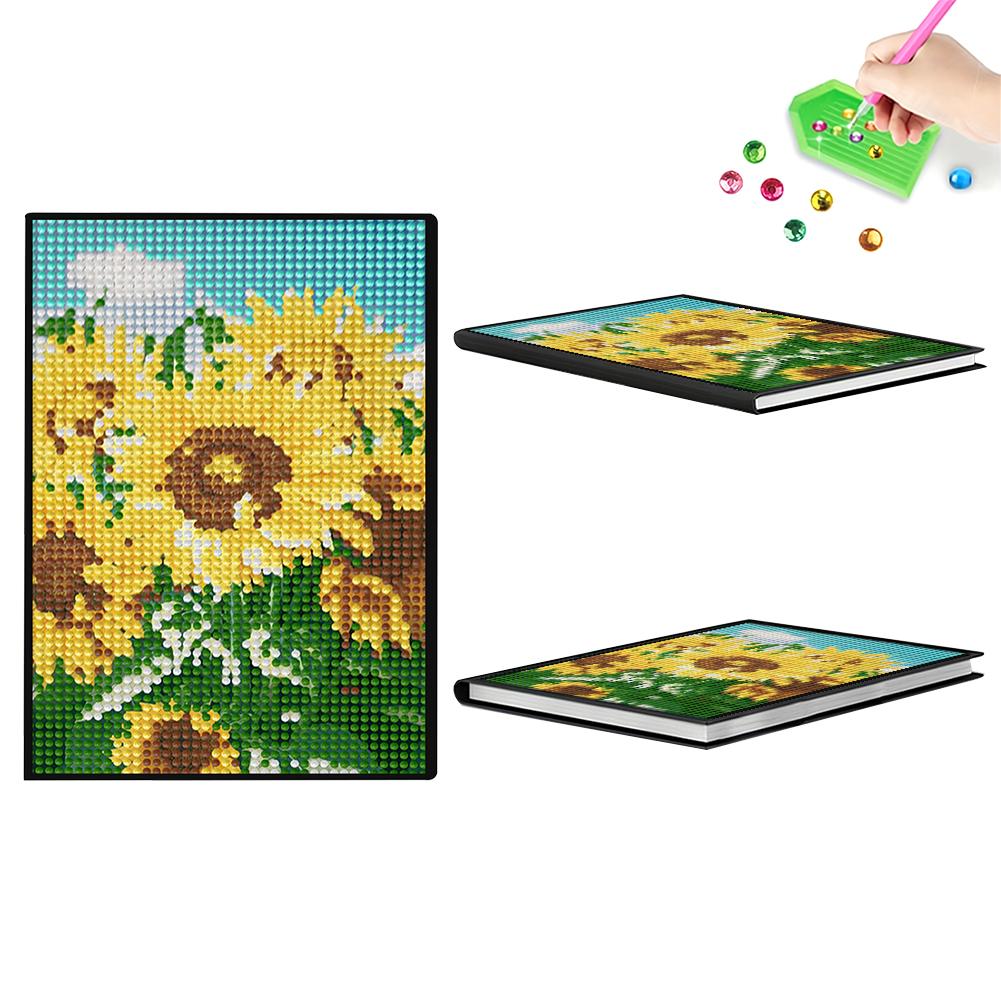 DIY 5D Diamond Painting Diary Book Diamond Art Painting Notebook Kit Crystal Notepad Sketchbook for Birthdays Or Christmas Gifts