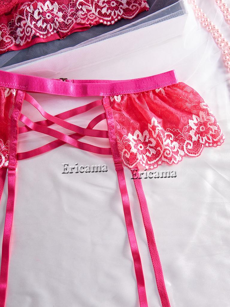 Lace Sexy Lingerie Transparent Porno Lace Erotic Underwear Embroidery Sexy Bra Set And Garter Lingerie Sexy  Erotic Sleepwear