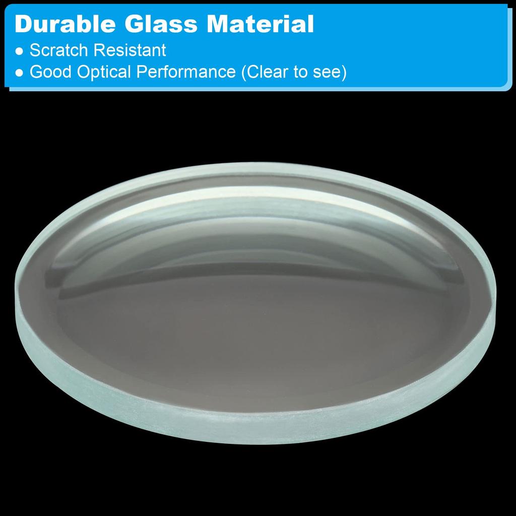 PATIKIL 1300mm Focal Length Biconcave Lenses, 2 Pieces, 75mm Diameter, 6mm Height, Glass Optical Polishing, Round Edge Lenses, Clear, for Physics Labs