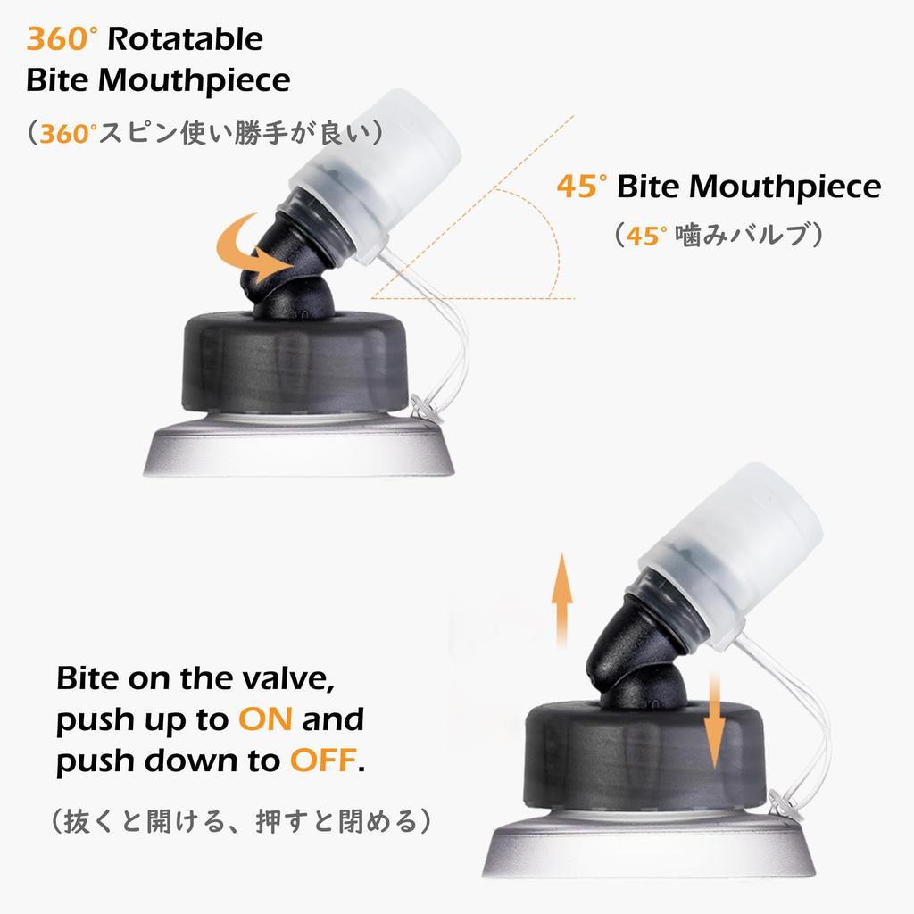TRIWONDER TPU Foldable Water Sports Bottle for and Soft Hydration Bottle 420ml Bottle, Running, Marathons, Cycling, Hiking, (Gray, - 2-Pack)