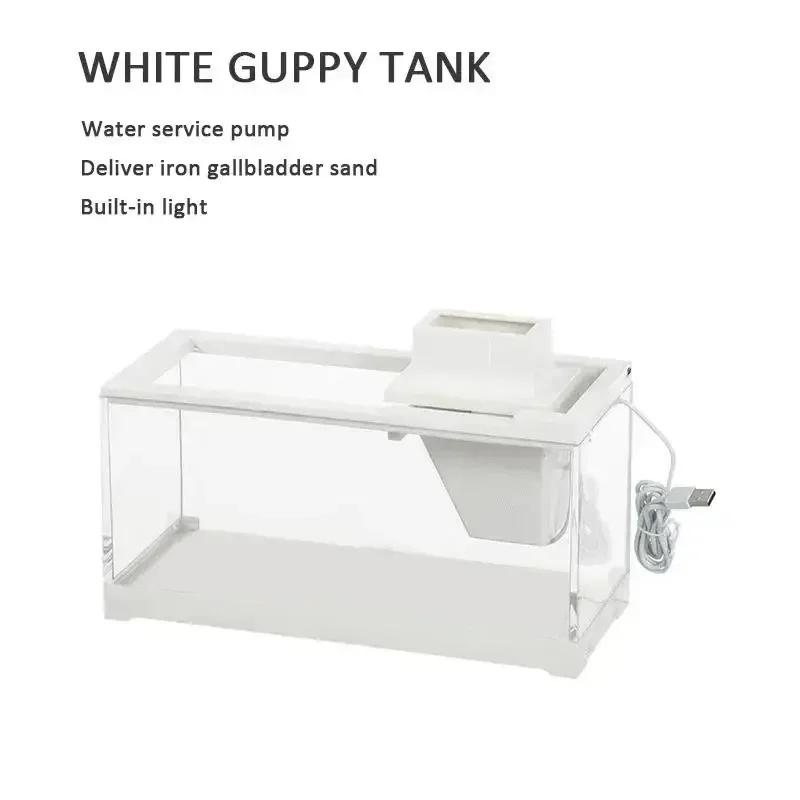 

Маленький тропический аквариум для рыб, настольный экологический аквариумный фильтр, бесшумный обогрев, разведение гуппи, мини-аквариум для домашнего использования