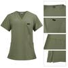 Unisex Quick-Dry Short-Sleeve Scrub Suit: Medical Two-Piece Set for Nurses and Hospital Staff