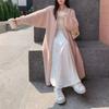 Imitation Mink Velvet Temperament Long Over-the-knee Sweater Cardigan Women's Autumn and Winter New Lazy Wind Loose Thick Knitted Jacket
