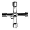 4-Way Multi-Functional Utilities Key Triangle Square Universal Cross Triangle Key Wrench for Faucet Electrical Cabinet