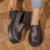 Women's Slip-on Round Head Deep Mouth Thick Heel Low Heel Single Shoes, Women 2024 Summer New PU Outdoor Shoes Size:35-41