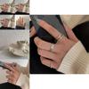 Korean Ins Style Minimalist Chain Design S925 Silver Geometric Ring For Women