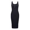 Fashion Women's Sling U-Neck Color Knitted Sleeveless Midi Dress