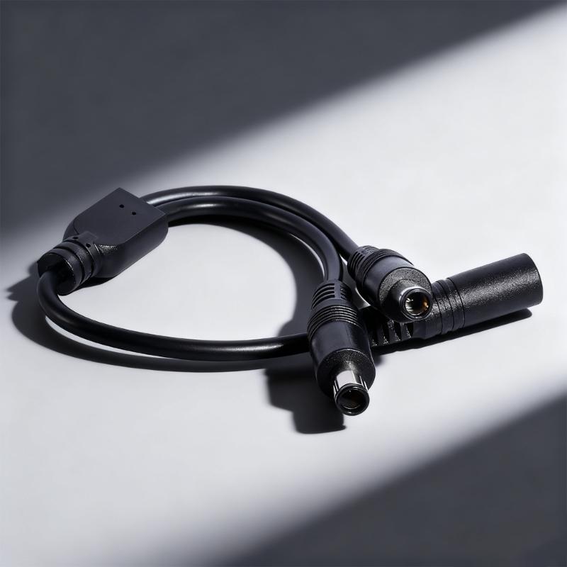 30cm Long PVC DC7.4x5.0mm Splitter Cable Ensuring Stable Power Transmission and Long Use for Various Devices