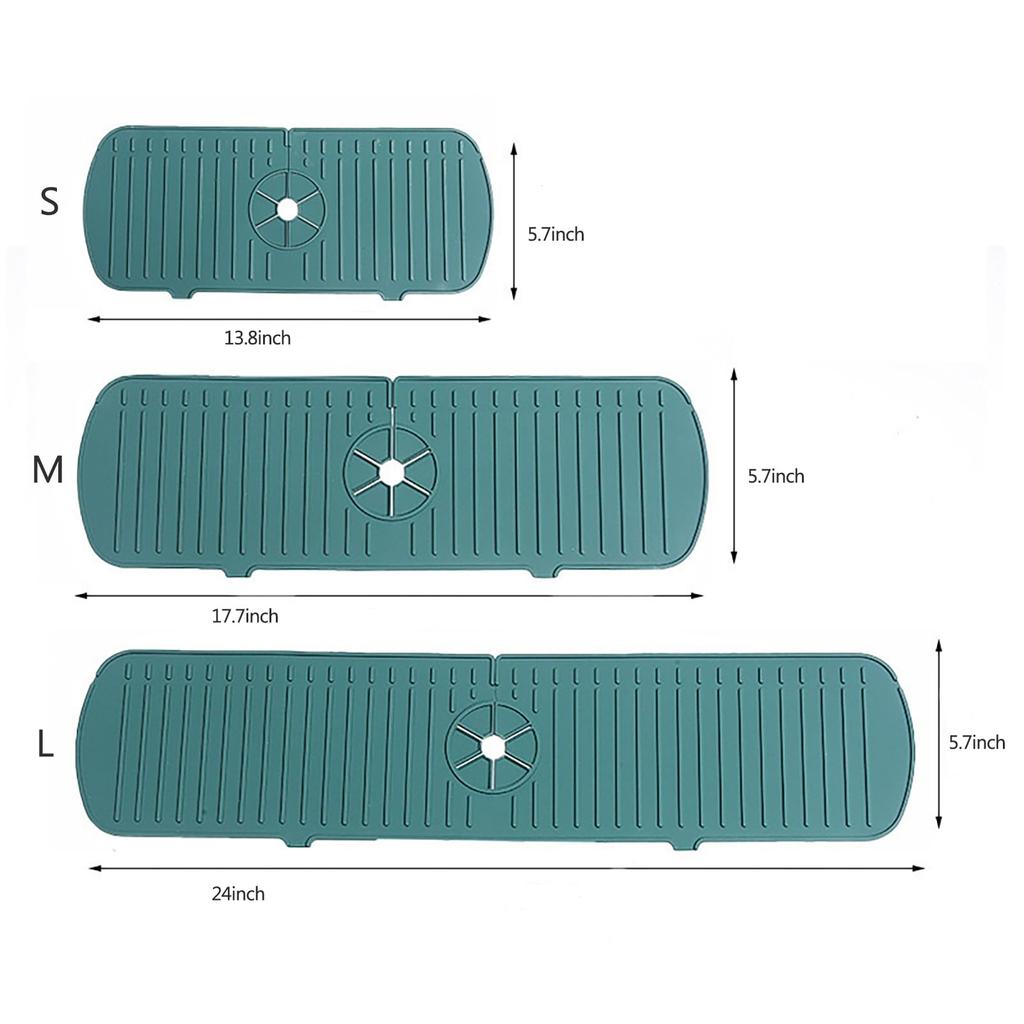 1-3pcs High Quality Silicone Tap Mat,Sink Splash Guard,Kitchen Tap Silicone Drain Mat, Silicone Tap Handle Drip Catcher Tray