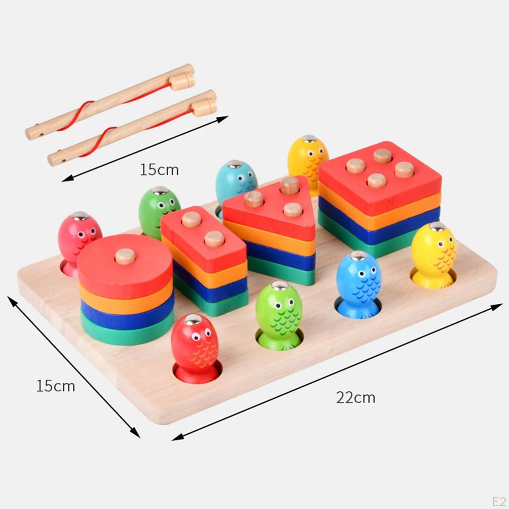 Wooden Sorter Stacking Toy Develop Fine Motor Skill for Toddlers Kids Style A
