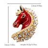 Diamond-Inlaid Red Enamel Horse Brooch: Light Luxury Zodiac Pin, Versatile and Cute.