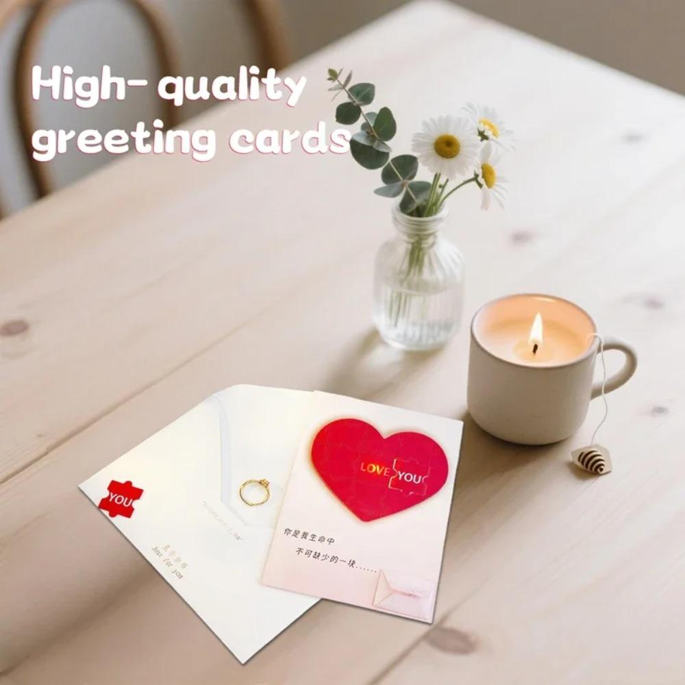 Romantic Love Puzzle Postcard Recordable Puzzle Greeting Card  Anniversary Celebration