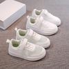 Children's Little White Shoes 2025 Spring and Summer New Girls' White Sports Shoes Students Breathable Net Shoes Boys' Casual Board Shoes