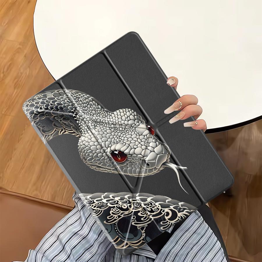 Cartoon Snake Art Holder Cover Tablet Case For iPad Air 4 5 M3 M2 1 2 M4 11inch Mini 6 7 Pro 2025 Pro 11th 10th 9th 8th 7th