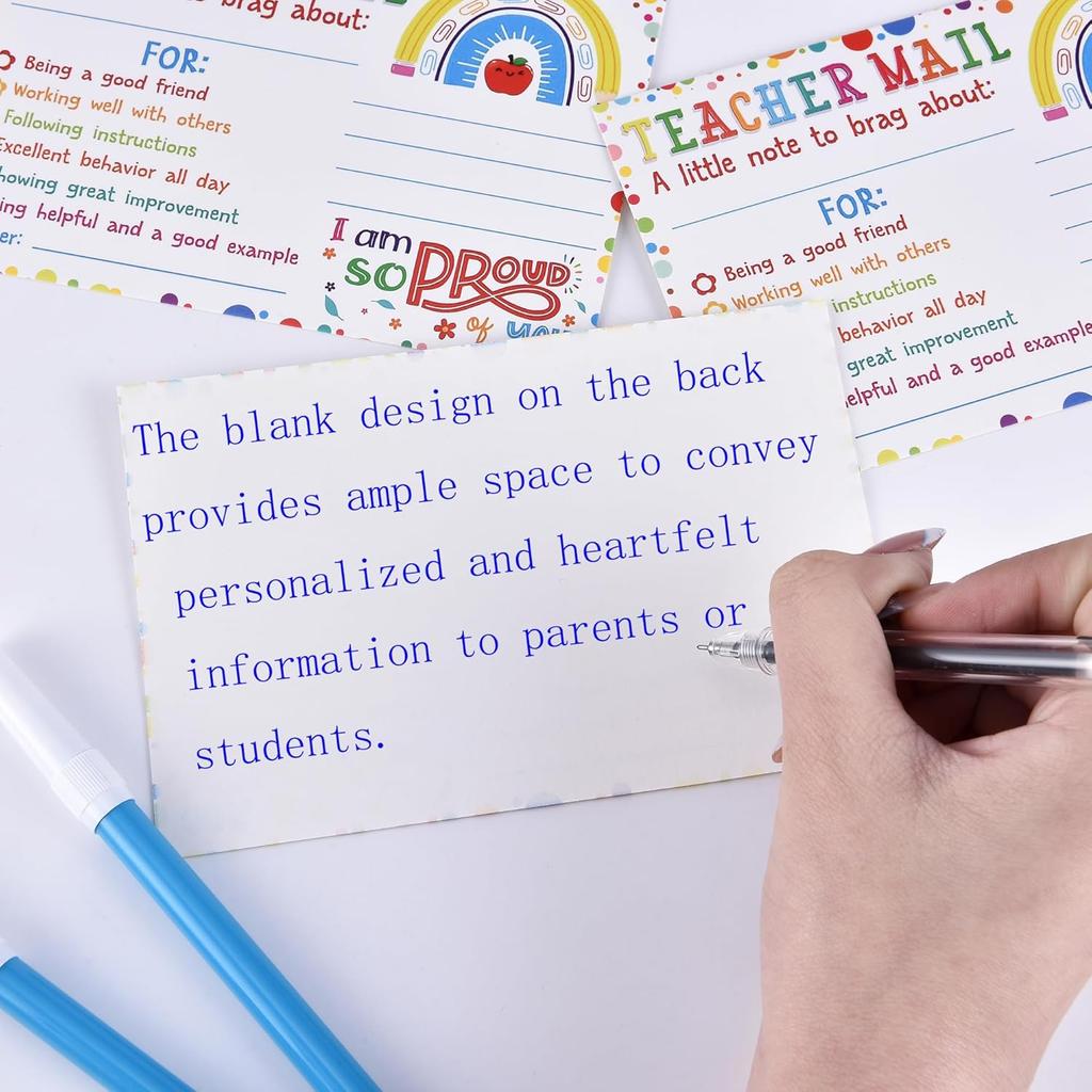 100PCS 4×6" Teacher Notes to Parents - for Teacher Must Haves,Mail to Parents,Classroom Supplies,Elementary and Daycare Essentials (4×6", Smiling