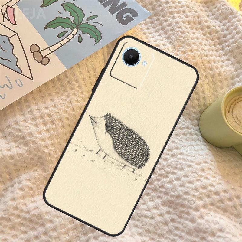 Kawaii Hedgehog Case For Realme C55 C71 C67 C51 C75 C63 C61 C65 C53 C35 11 12 13 14 Pro Plus GT6 GT7 15 Pro