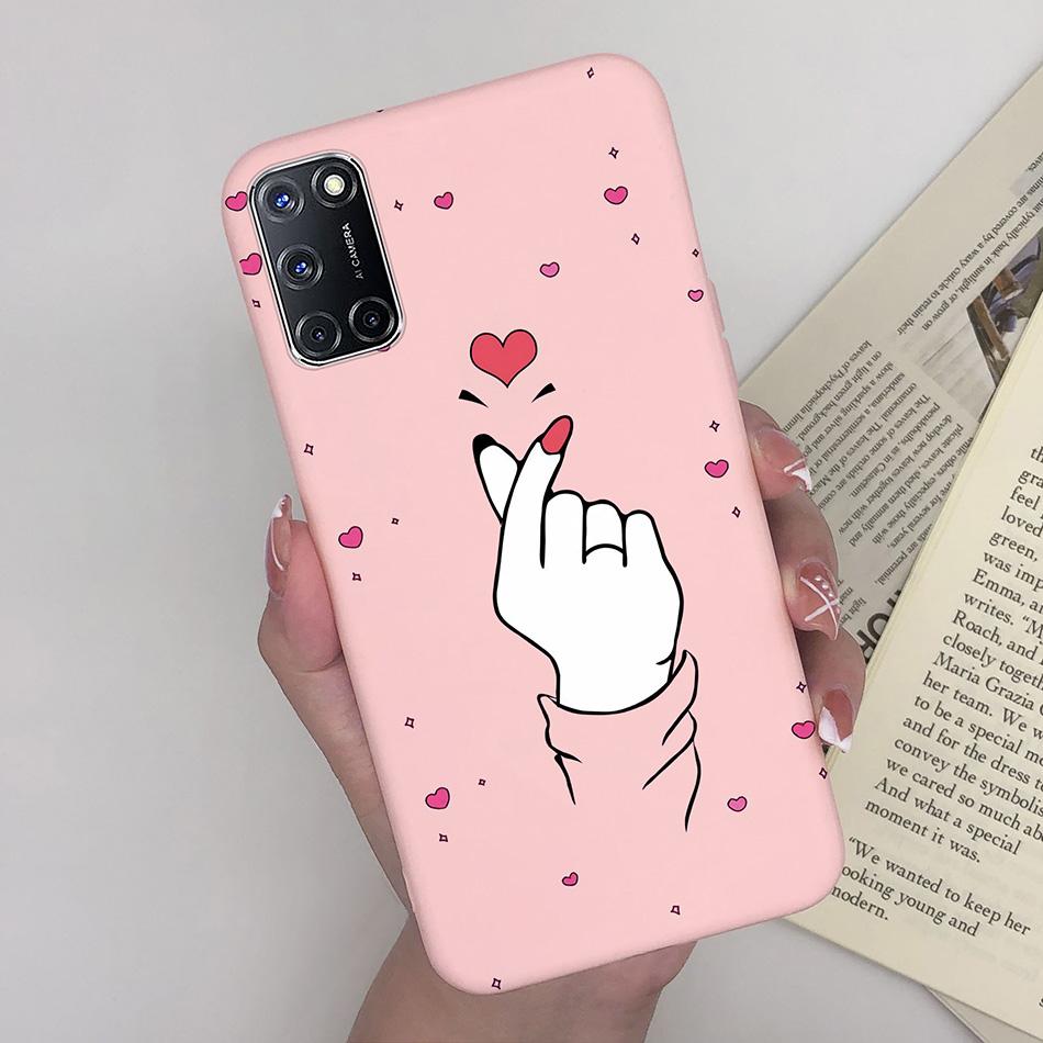 For Oppo A52 A72 A92 Case Cartoon Silicone Coque Heart Painted Cover For Oppo A72 A52 A 52 A 72 A 92 OppoA52 OppoA92 Phone Case