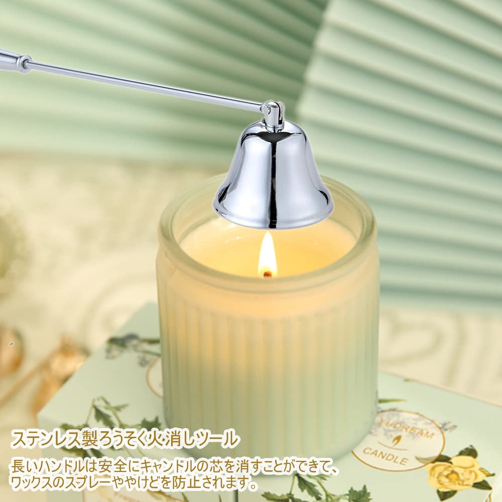 Lemfema Candle Snuffer, Stainless Steel Candle Fire Extinguisher, 2-Piece Set for Home Use