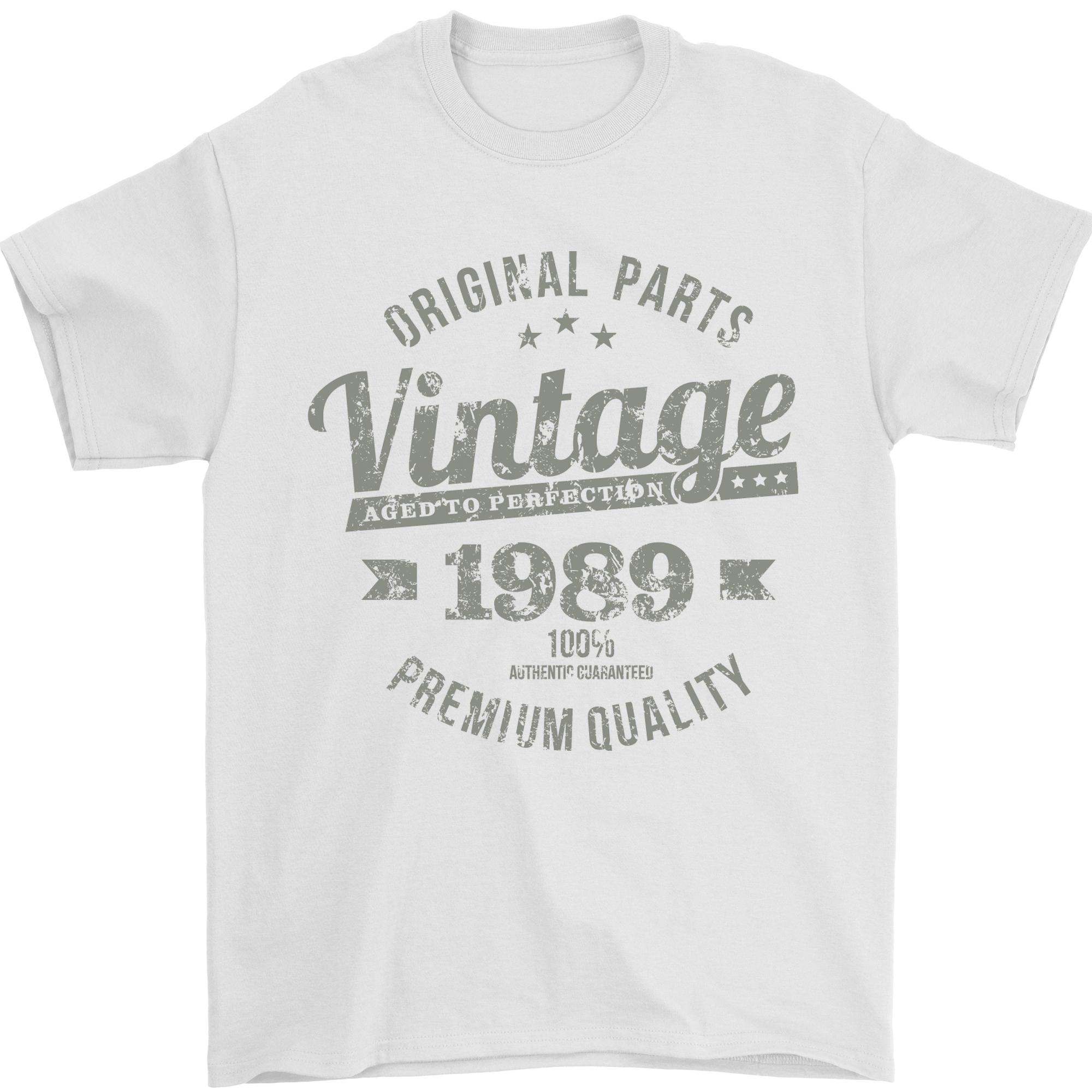 Vintage Year 37th Birthday 1989 Unisexs TShirt 100 Cotton White S