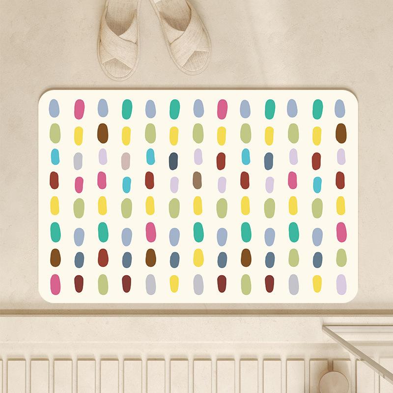 Colorful Polka Dot Bath Mat Modern Abstract Print NonSlip Floor Mat for Bathroom Shower Room Minimalist Home Decor Door Mat