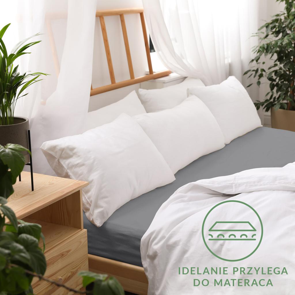 Fitted cotton sheet 120x200 JERSEY HEAVY DUTY gray