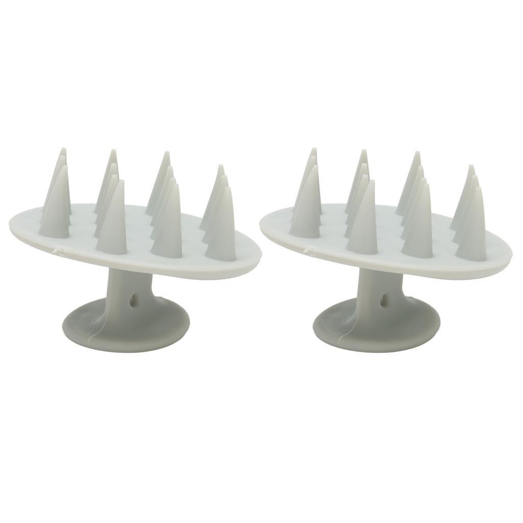 2pcs Silicone Hair Washing Scalp Massager Itch Relief Dandruff Removal Gray Shampoo Brush for Men Women