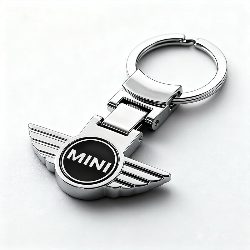 Metall Schlüsselanhänger Auto Emblem Schlüsselring Geschenk für Mini Cooper JCW Works R56 R50 F54 F55 F56 F57 F60 R52 R53 R55 R57 R58 R59 R60 Hatch uylez55 gray