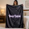 Deep Purple Print Flannel Blanket Cozy Lightweight Plush Throw Blanket For Bed Sofa Household Use