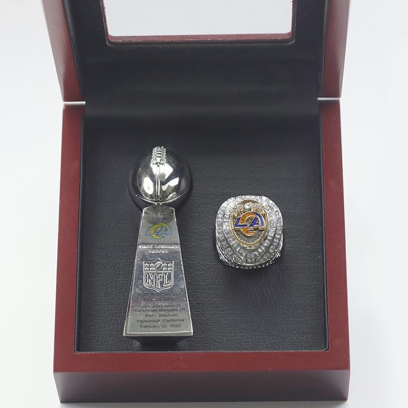 2021 Los Angeles Rams Championship Ring and Trophy Set Size 13