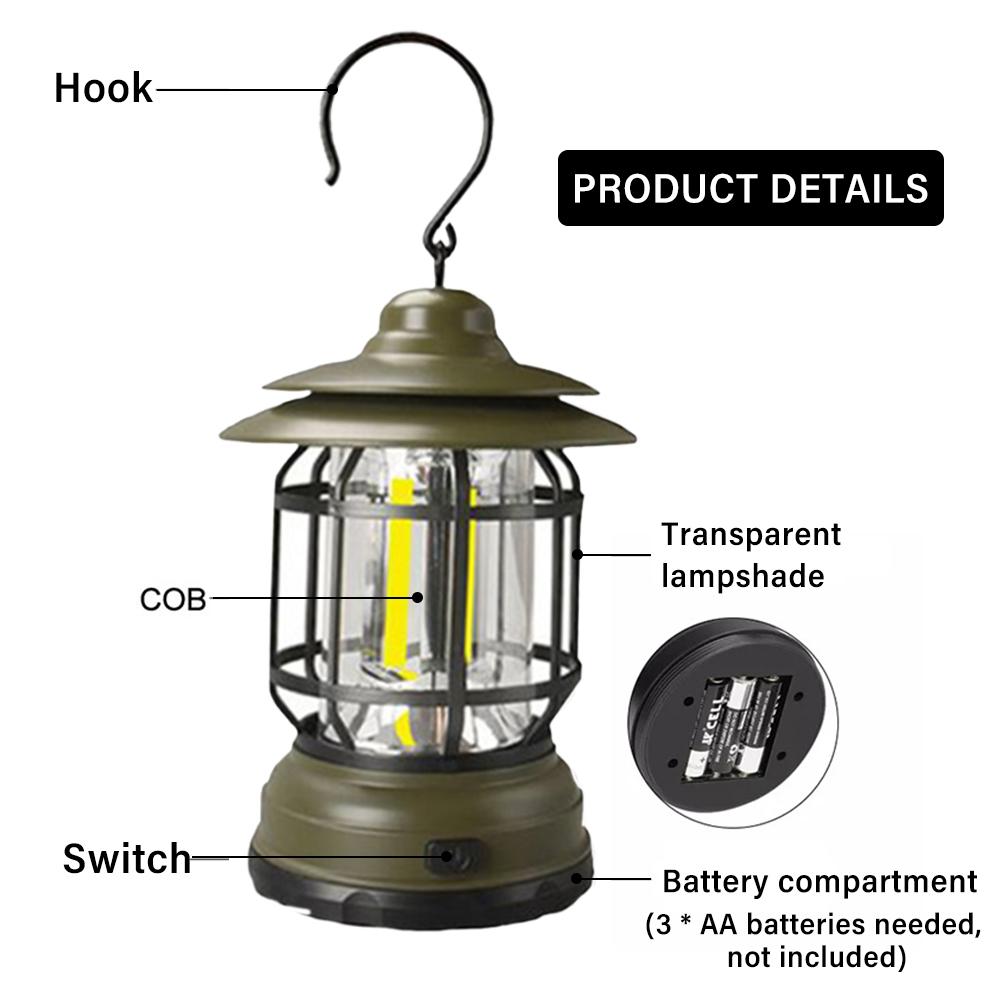 Set di 2 lanterne da campeggio, lampada da campeggio a LED, accessori da campeggio, kit di
