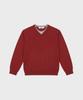 WORK ON BODY OFF Ars Semi-Overfit Layered V-Neck Knit [Red]