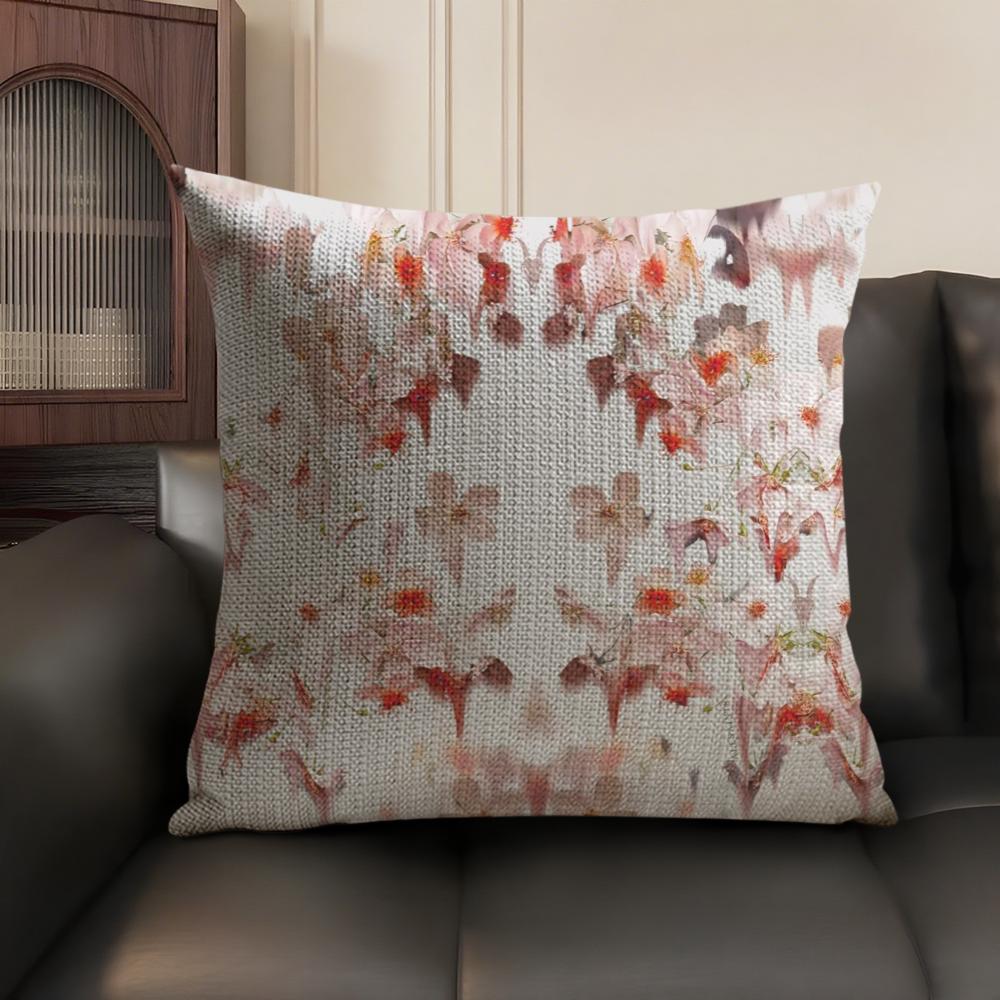 Classic A-Allsaints Floral Cushion Cover Summer Linen Organic Fabric Double-Sided Printing Sofa Pillow Case Home Decor
